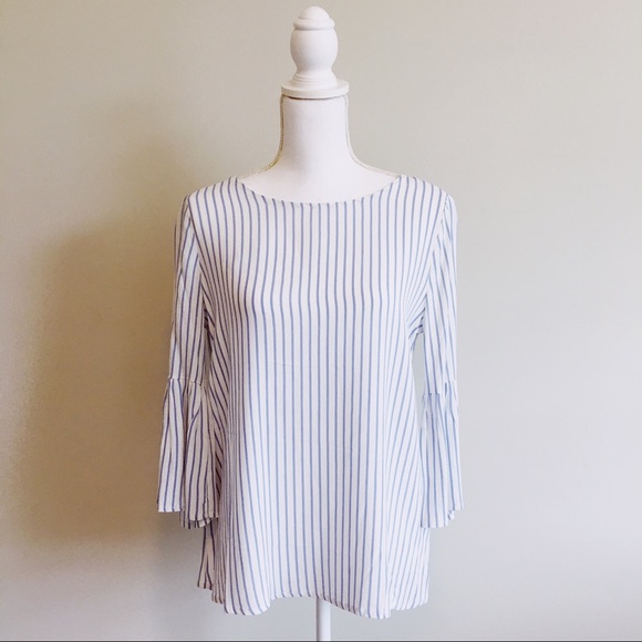 NWT Philosophy Blue and White Striped Top - Size S - Picture 1 of 4